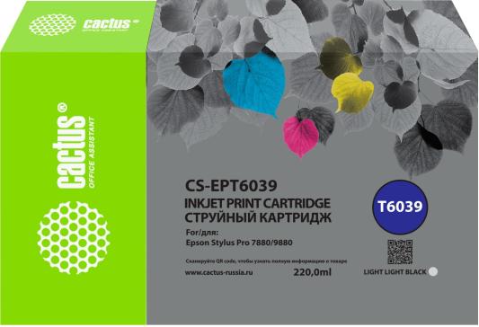 Картридж струйный Cactus CS-EPT6039 T6039 св.сер.пигм. (220мл) для Epson Stylus PRO 7880/9880