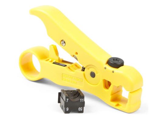 Hyperline HT-352 Универсальный инструмент для зачистки витой пары (UTP/STP), коаксиального кабеля RG-59/6/11/7, круглого и плоского телефонного кабеля