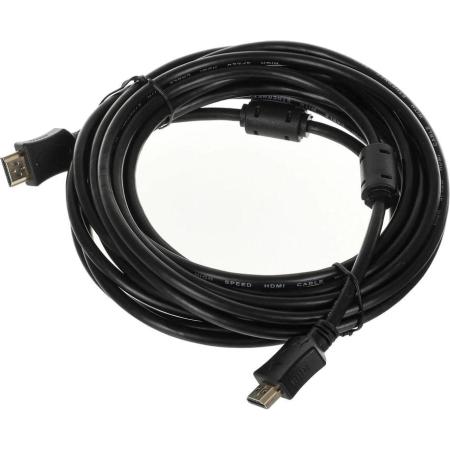 Кабель соединительный аудио-видео PREMIER 5-813,  HDMI (m)  -  HDMI (m) ,  ver 1.4,  5м, GOLD,  ф/фильтр,  черный