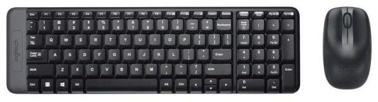 Комплект (клавиатура+мышь) Logitech MK220, USB, беспроводной, черный [920-003161]