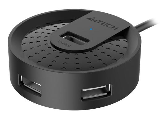 Хаб (разветвитель) A4TECH HUB-20, черный