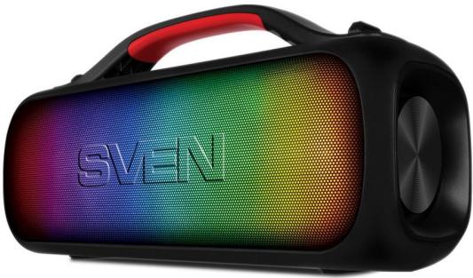 Мобильные колонки SVEN PS-360 2.0 чёрные (2x12W, IPx5, RGB подсветка, USB, SB Type-C, Bluetooth, FM-радио, jack in, 3000 мAч)