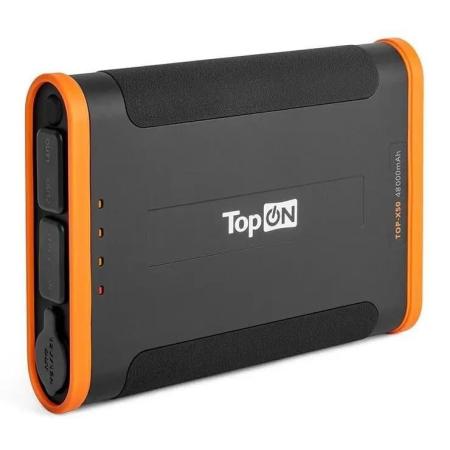 Внешний аккумулятор (Power Bank) TOPON TOP-X50,  48000мAч,  черный/оранжевый [103001]