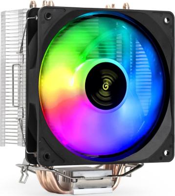 Exegate EX293655RUS Кулер ExeGate Wizard EXX400V2-PWM.FRGB {(Al+Cu, 4 тепл.трубки,LGA775/1150/1151/1155/1156/1200/1700/AM2/AM2+/AM3+/AM4/FM1/FM2/754/939/940, TDP 140W, Fan 120mm, PWM, 800-2400RPM}