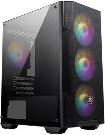 MSI MAG FORGE M100A, MATX, BLACK, WINDOW, 2x3.5", Compatible with 2.5" (Max up to 4x2.5"), 1xUSB 3.2 Gen 1, 2xUSB 2.0, FRONT 3x120mm ARGB, REAR 1x120mm ARGB