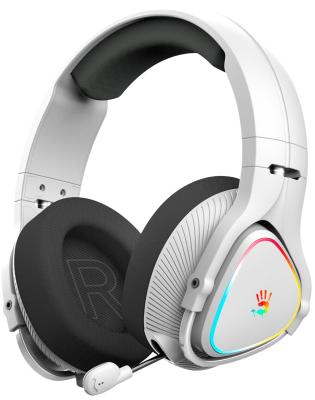 Гарнитура игровая A4TECH Bloody MR710,  для компьютера и игровых консолей, мониторные,  беспроводные bluetooth/радио, серый  [mr710 grey]