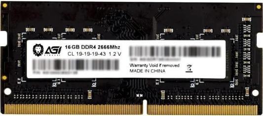 Оперативная память для ноутбука AGI AGI266616SD138 SO-DIMM 16Gb DDR4 2666 MHz AGI266616SD138