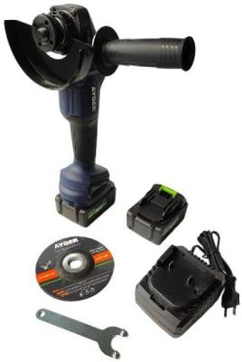 AYGER Машина углошлифовальная аккумуляторная  бесщеточная AG18BL4 (с двумя аккумуляторами 4Ah )