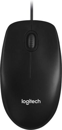 Мышь проводная Logitech M100r чёрный серый USB