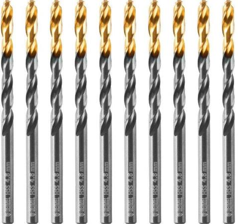 Сверло по металлу, 4,8 мм, HSS-Tin, Golden Tip, 10 шт.// Denzel