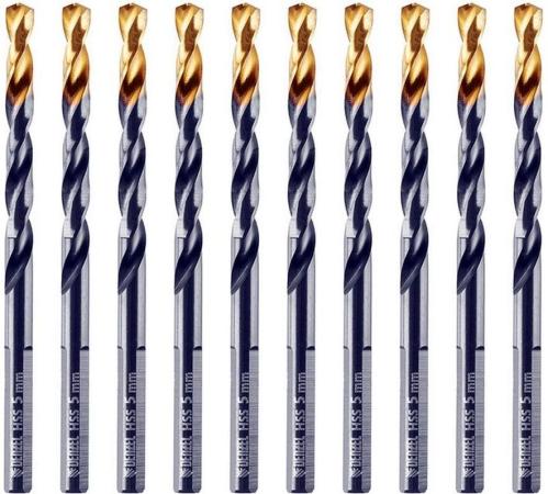 Сверло по металлу, 5 мм, HSS-Tin, Golden Tip, 10 шт.// Denzel