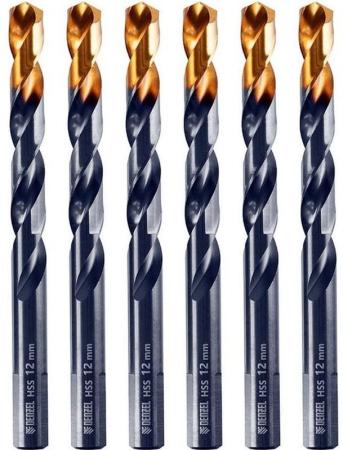 Сверло по металлу, 12 мм, HSS-Tin, Golden Tip, 6 шт.// Denzel