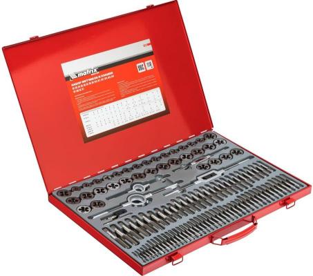 Набор метчиков и плашек М2-М18, 110 шт. метал. кейс// Matrix