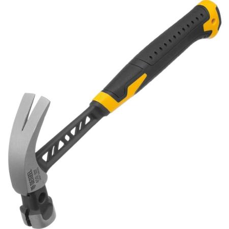 Молоток-гвоздодёр,450 г, цельнокованый,боек с магнитом, двухкомп. обрезин. рук-ка // Denzel