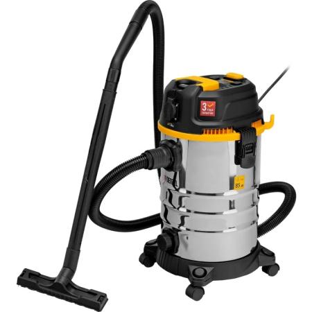 Пылесос строительный RVC30, 1400 Вт, бак 30 л, шланг 3 м, розетка с автосинхр.// Denzel