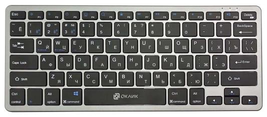 Клавиатура Oklick 835S,  USB, Bluetooth/Радиоканал, серый + черный [1696467]