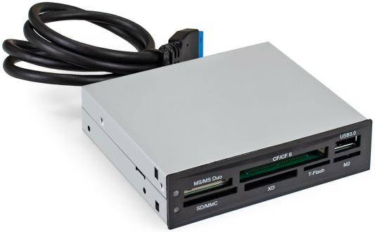 Картридер USB3.0 ExeGate <CR-611U3> (внутренний, 3.5", мультиформатный: SD/SDHC/SDXC/MMC/microSD/T-Flash/CF/MS/MS micro/XD, 1 доп.порт USB3.0, черный, металл)