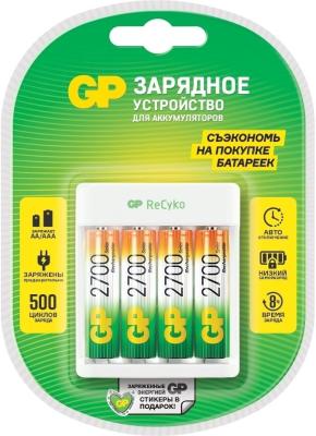 Зарядное устройство GP Rechargeable Е411-270AAHCCS-2CR1 AA/AAA NiMH 2700mAh (4шт) блистер
