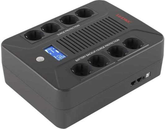 Линейно-интерактивный ИБП ДКС серии Info PDU, 800 ВА/480 Вт, 1/1,8xSchuko, LCD, 1x8Aч