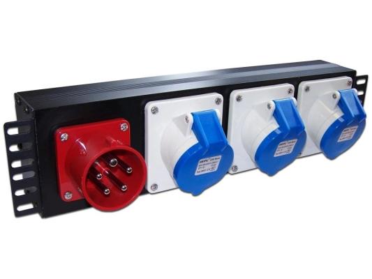 Блок розеток 19", 3-фазный без выключателя, 32A / 380V,1х3 IEC309, без шнура питания, разъем IEC309