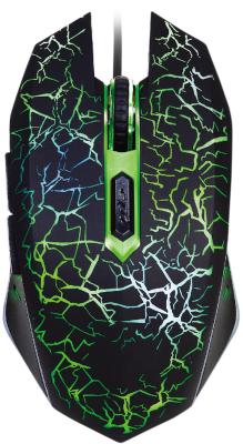 Мышь Оклик 896G черный оптическая (12800dpi) USB для ноутбука (5but)