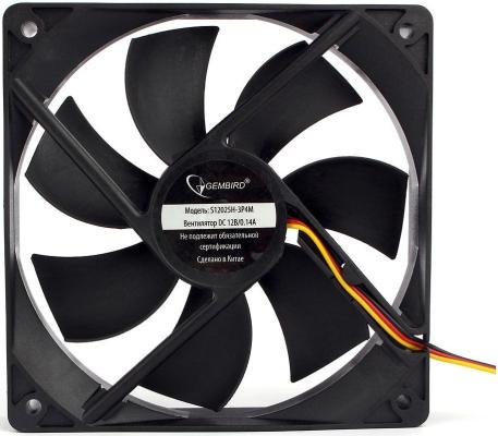 Gembird Вентилятор 120x120x25, гидрод., тихий, 3 pin/4pin Molex, провод 30 см (S12025H-3P4M)