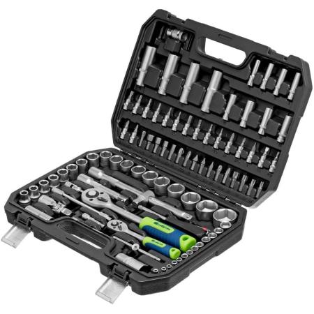 Набор инструментов, 1/2", 1/4", пластиковый кейс, 94 предмета// Сибртех