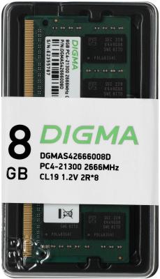 Оперативная память для ноутбука Digma DGMAS42666008D SO-DIMM 8Gb DDR4 2666 MHz DGMAS42666008D