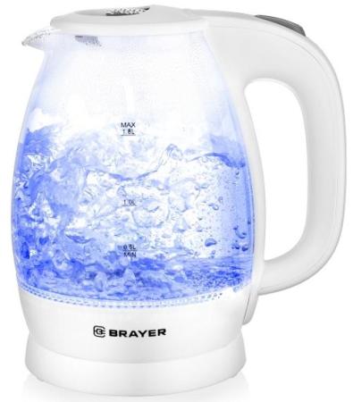 Чайник электрический Brayer BR1013WH 2200 Вт белый 1.8 л пластик/стекло