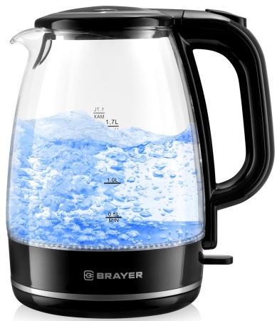 Чайник электрический Brayer BR1030 2200 Вт чёрный 1.7 л пластик/стекло
