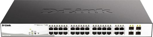 DGS-1210-28P/F5A Настраиваемый L2 коммутатор с 24 портами 10/100/1000Base-T и 4 комбо-портами 100/1000Base-T/SFP (24 порта PoE 802.3af/at, PoE-бюджет 193 Вт)