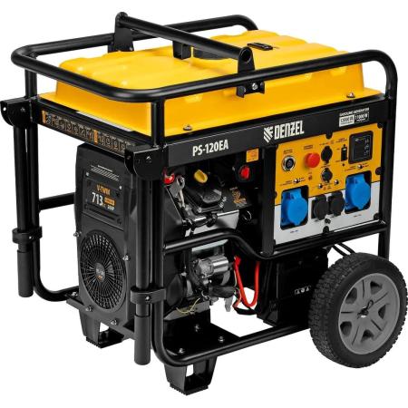 Генератор бензиновый PS-120EA, 12 кВт,230 В, 40л, разъём ATS,эл.старт// Denzel