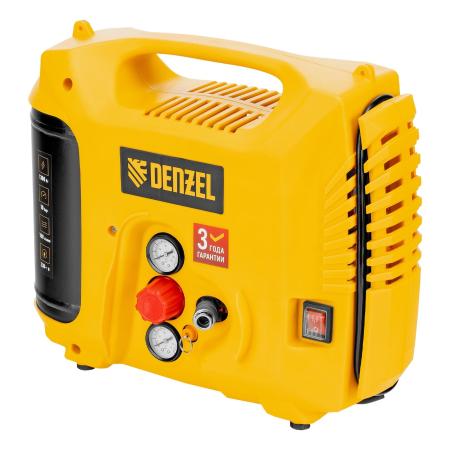 Компрессор воздушный DL1300, 10 бар, 1,3 кВт, 180 л/мин, 5 л, с набором аксессуаров// Denzel