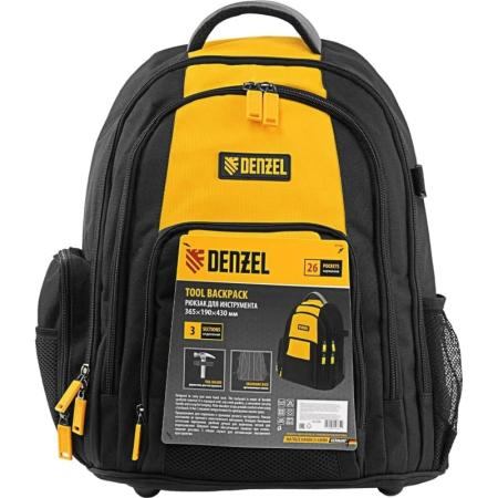Рюкзак для инструмента, 365х190х430 мм, 3 отделения, 26 карманов// Denzel