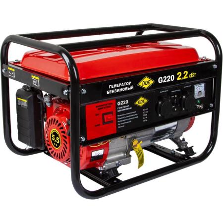 DDE Генератор бензиновый G220 /1ф 2,0/2,2 кВт бак 15 л 42 кг дв-ль 5,5 л.с./ 919-945