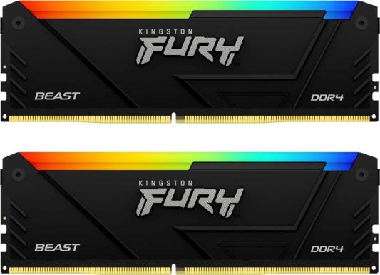 Оперативная память для компьютера Kingston Fury Beast RGB DIMM 16Gb DDR4 3200 MHz KF432C16BB2AK2/16