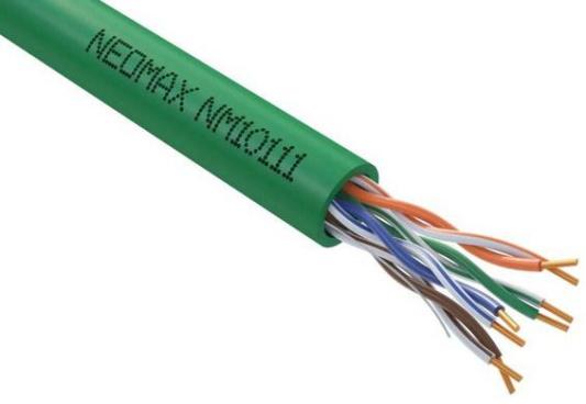 Кабель NEOMAX [NM710021] U/UTP cat.5e 4x2x0.52, 24 AWG, Медь, внутренний, PVCLS нг(А)-LSLTx, 305м, зеленый