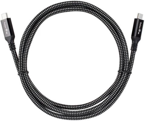 Кабель USB Type C 1.5м VCOM Telecom TUS840-1.5M круглый черный/серый