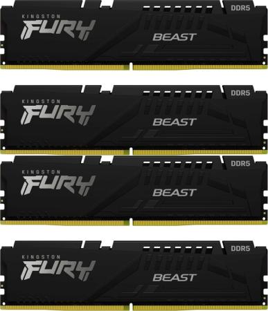 Оперативная память для компьютера Kingston FURY Beast Black DIMM 128Gb DDR5 5600 MHz KF556C40BBK4-128