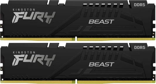 Оперативная память для компьютера Kingston Fury Beast Black DIMM 64Gb DDR5 6000 MHz KF560C36BBEK2-64