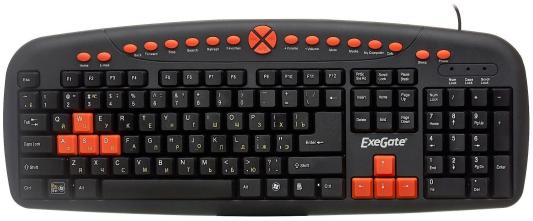 Клавиатура ExeGate Multimedia Professional Standard LY-504M (USB, полноразмерная, влагозащищенная, 124кл., Enter большой, мультимедиа, длина кабеля 1,5м, черная, Color Box)