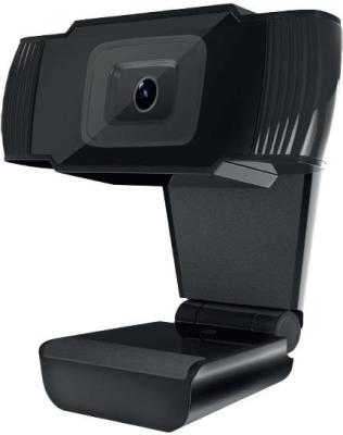 CBR CW 855FHD Black, Веб-камера с матрицей 3 МП, разрешение видео 1920х1080, USB 2.0, встроенный микрофон с шумоподавлением, фикс.фокус, крепление на мониторе, длина кабеля 1,8 м, цвет чёрный