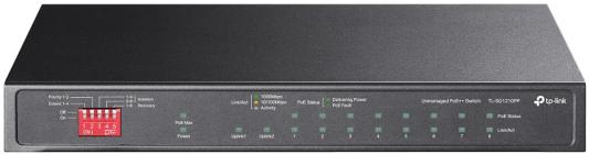 TP-Link TL-SG1210PP, Настольный коммутатор с 9 гигабитными портами (6 портов PoE+, 2 порта PoE++, 1 комбо порт RJ45/SFP), 802.3af/at/bt 3-го типа, бюджет PoE — 123 Вт, стальной настольный корпус