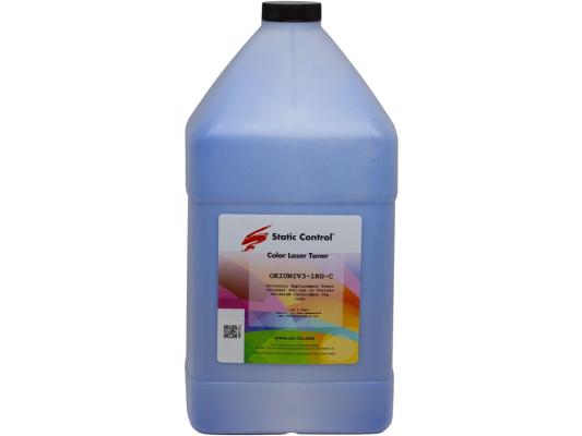 Тонер Static Control OKIUNIV3-1KG-C голубой флакон 1000гр. для принтера Oki C3300N/5500