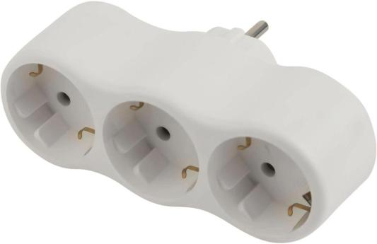 ЭРА Б0053479 Разветвитель электрический SPx-3e-W на 3 розетки с заземлением 16А белый