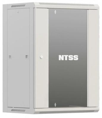 Шкаф коммутационный NTSS Премиум (NTSS-W15U6045GS-2) настенный 15U 600x450мм пер.дв.стекл 60кг серый IP20 сталь
