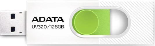 Флеш Диск A-DATA 128GB <AUV320-128G-RWHGN> UV320, USB 3.2, белый/зеленый