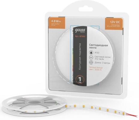 Лента светодиод. Gauss Basic 3м (BT002)