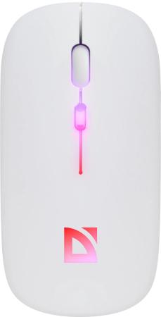 Беспроводная оптическая мышь DEFENDER TOUCH MM-997 белая (2.4, Bluetooth, USB, 4 кн., RGB подсветка, 400 mAh)