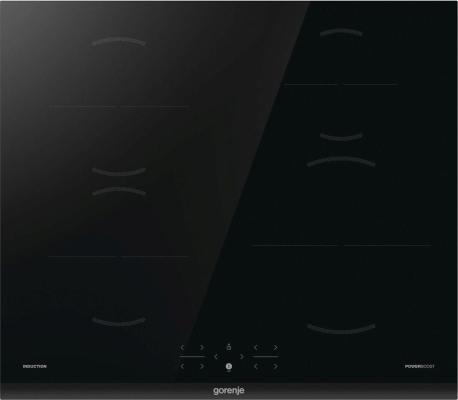 Индукционная варочная поверхность, 60 см, сенсорное управление, скошенный край, таймер, блокировка от детей цвет черный